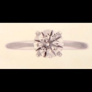 14K White Gold Diamond Ring Certified Size 7